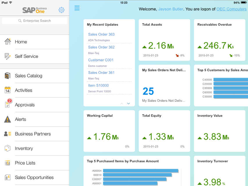 SAP Business One. Tablet