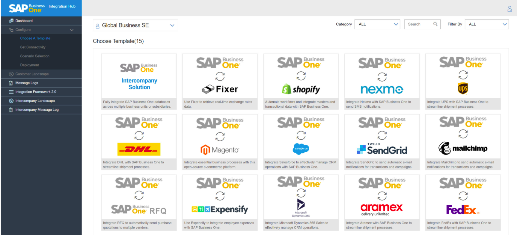 SAP Business One integration hub
